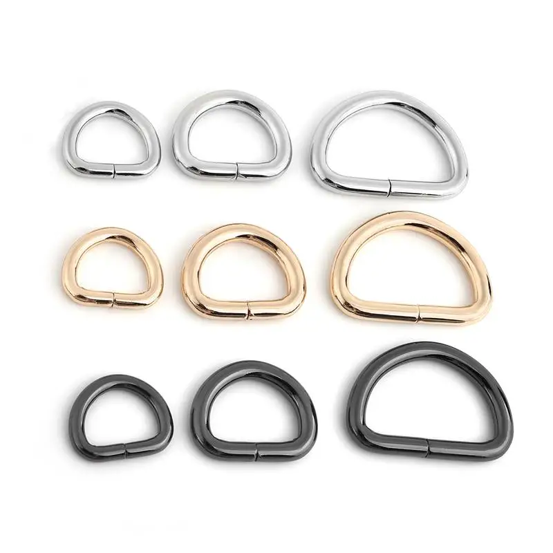 10pcs Alloy Metal D Ring Heavy Duty Strong Webbing D-Shaped Buckle For Bag Strap Backpack Belt Purse DIY Accessories 15/20/32mm