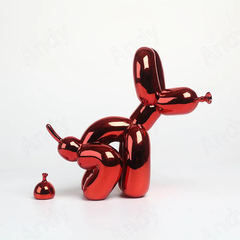 European Resin Statue Gold Plated Poop Balloon Dog Decor Living Room Ornaments Creative Art Tabletop Figurines Home Decoration