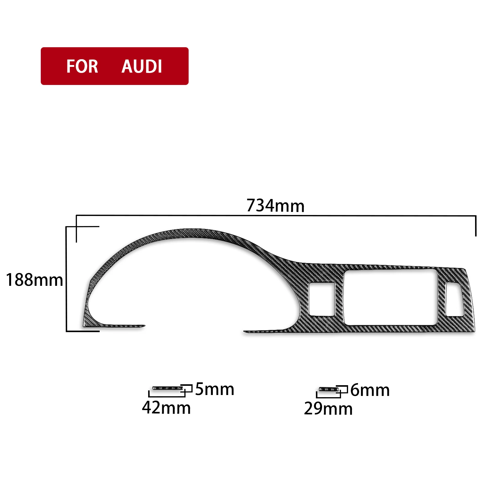 For Audi Q7 4L 2007-2015 Carbon Fiber Speedometer Instrument Panel Decorative Cover Car Interior Decoration Accessories Sticker