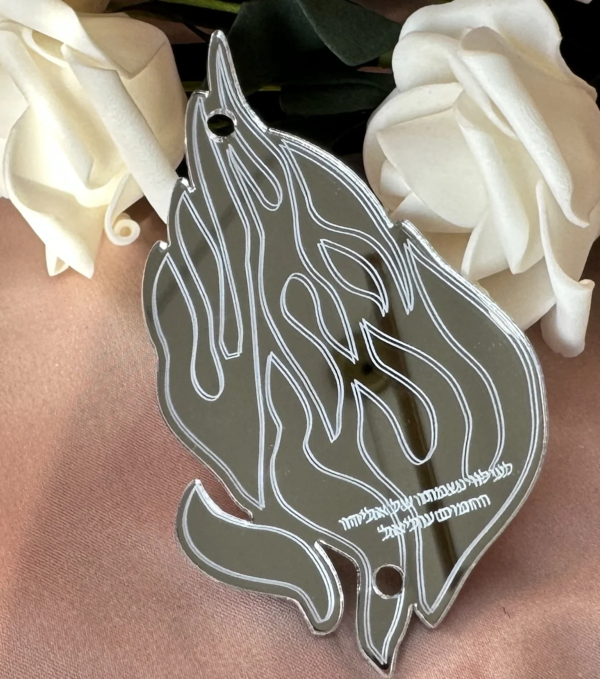 Personalized Acrylic Hebrew Card,Customized Hebrew Blessing Card,Mirror Silver ,Favor Decoration,10pcs