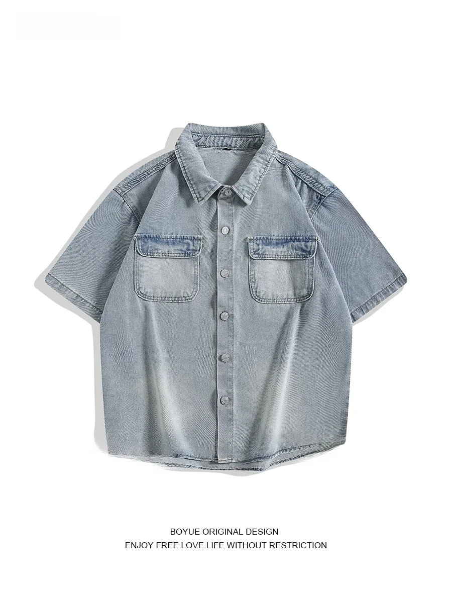 

Мужская повседневная джинсовая куртка Boyue в уличном стиле, свободного кроя, для мотоциклистов, молодежная, летняя верхняя одежда