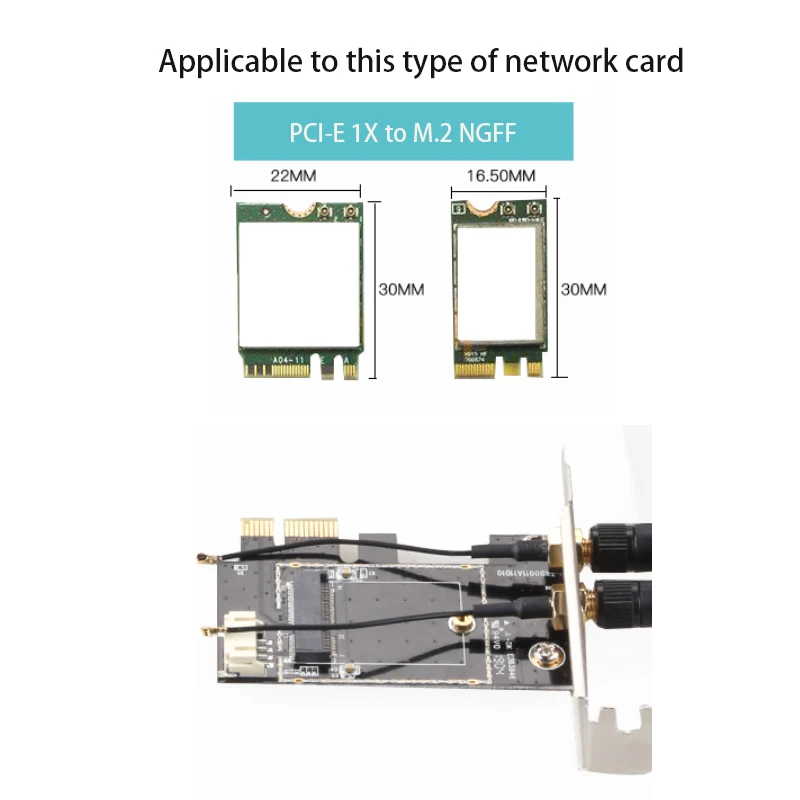 Extensor de tarjeta PCIE para juegos, convertidor PCI-E a M.2 NGFF, tarjeta elevadora pci express, tarjeta de expansión PCI-E, placa adaptadora de antena Dual
