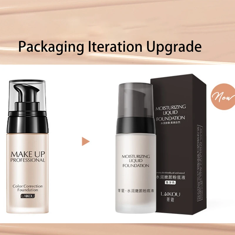 LAIKOU-Base de maquillaje facial líquida, crema BB correctora, hidratante, control de aceite, blanqueamiento, maquillaje impermeable, 40g