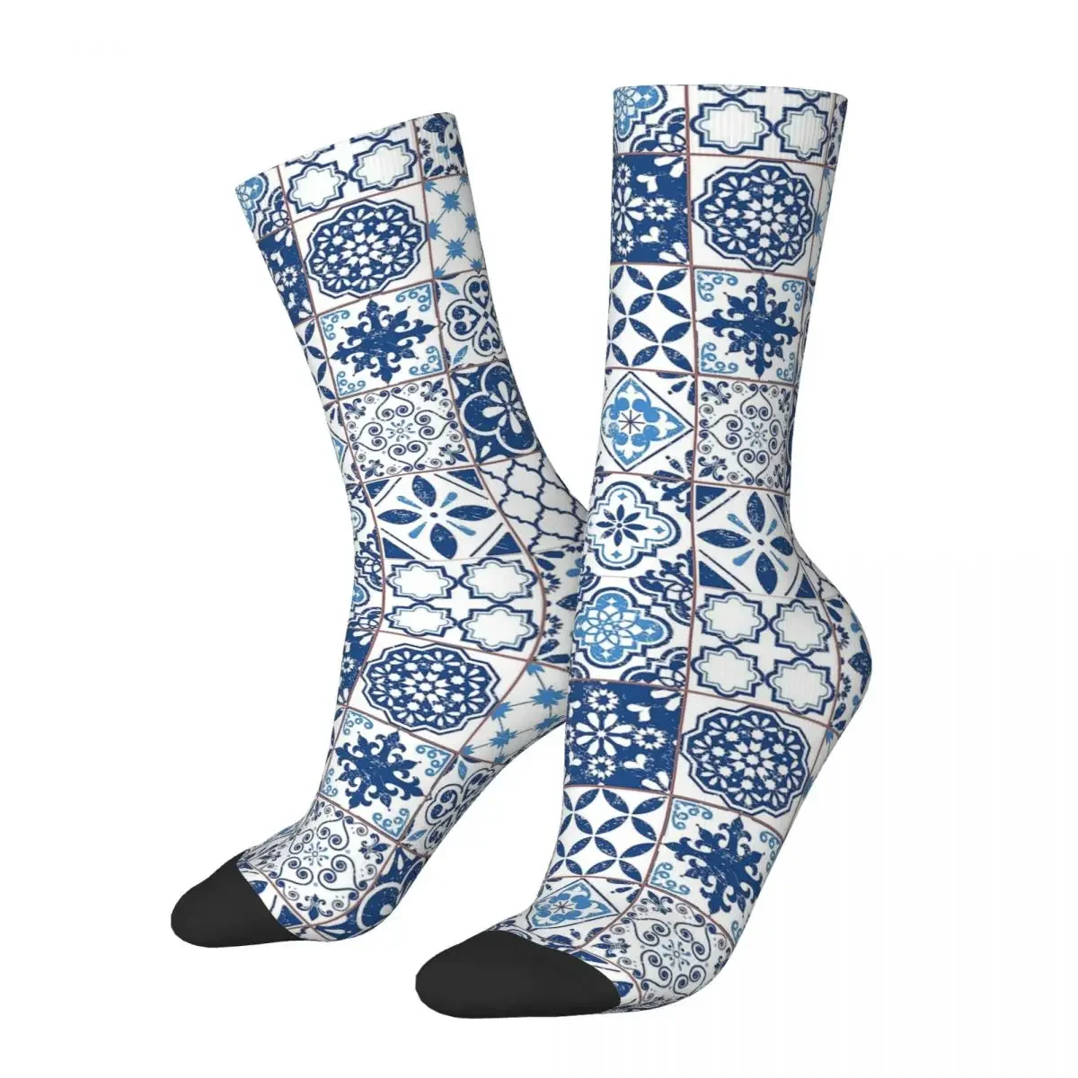 Portuguese Azulejos Socks Harajuku Super Soft Stockings All Season Long Socks Accessories for Unisex Birthday Present