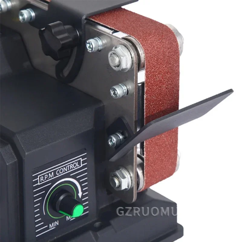 MINI Belt Sander เครื่องบดเข็มขัดไฟฟ้าเครื่องมัลติฟังก์ชั่น DIY ขัดมีด Sharpener ขอบไม้ขัด