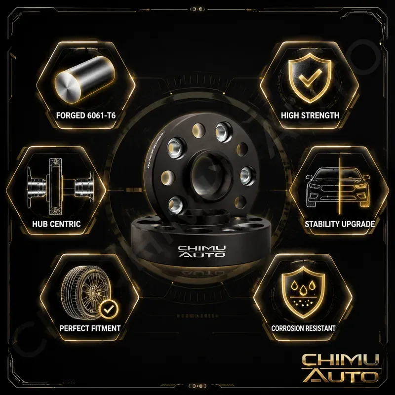 【CHIMU AUTO】 For Alfa Romeo Giulietta Forged Wheel Spacer Adapter 6061 Aluminum 25mm 30mm 35mm Black Single Spacer