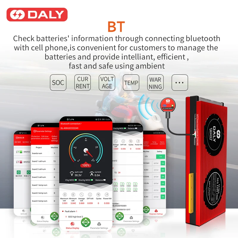 Daly BMS accessory WIFI Bluetooth USB to UART RS485 cable CANBUS Power board Touch LCD screen 3s 4s 10s 13s 14s bms