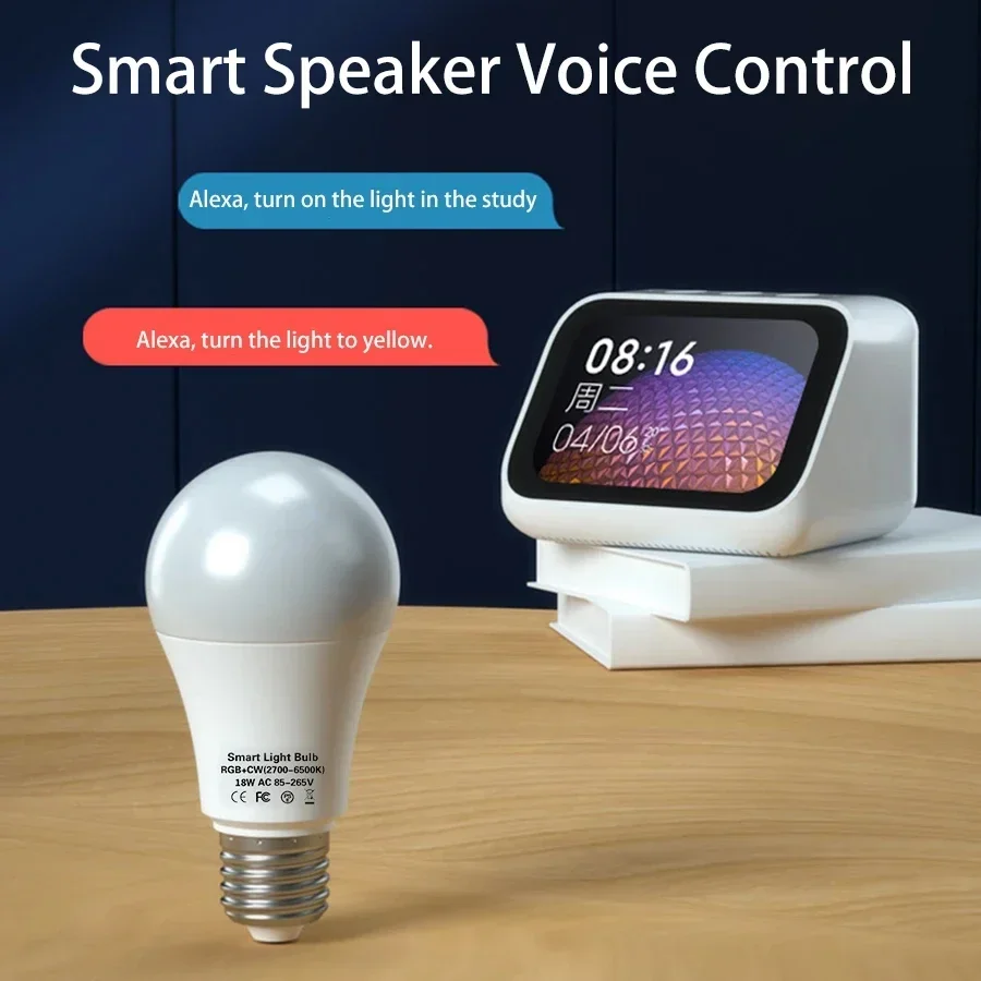 E27 B22 Wifi Led Light Bulb 85-265V Tuya Smart Life Bluetooth App RGB Lamp 15W Alexa Google Alice Voice Spotlight Bombilla image 6