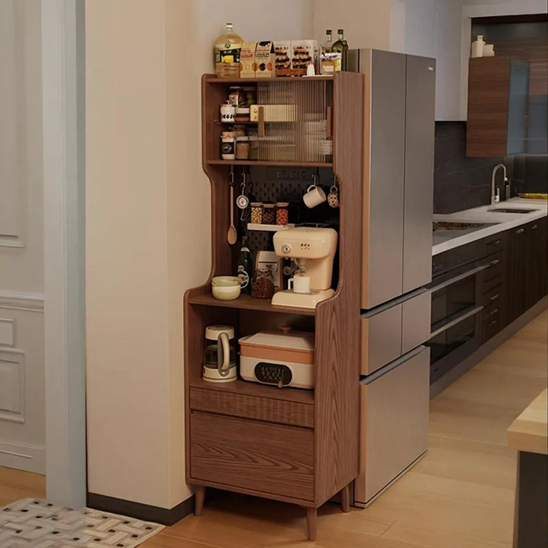 Solid wood side cabinets, lockers, small apartment narrow kitchen wall lockers