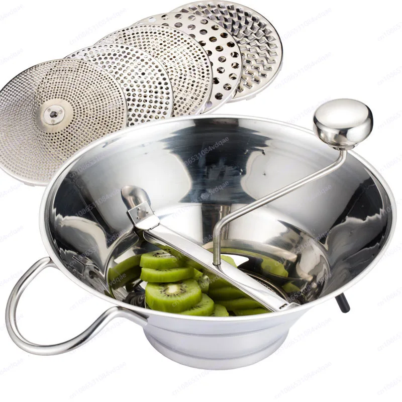 304 Stainless Steel Mud Grinder Western Potatoes and Vegetables Manual Grinder Puree Grinder Stirrer Sauce Machine