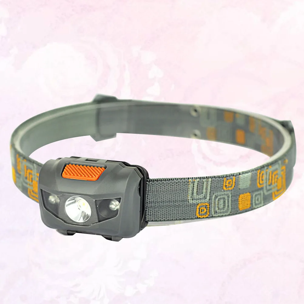 1pcs Light Grey Mini Led Headlight 50% Bright Strobe Mode Adjustable Belt Waterproof For Outdoor Riding Safety Visual