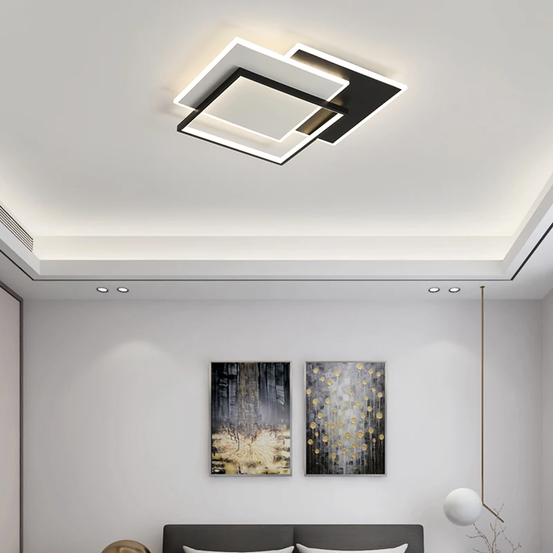 Plafonnier Rectangulaire à Intensité Réglable de Style Moderne, Luminaire Décoratif de Plafond, Idéal pour un Salon, une Chambre à Coucher ou une Salle à Manger, Nouveauté 2024