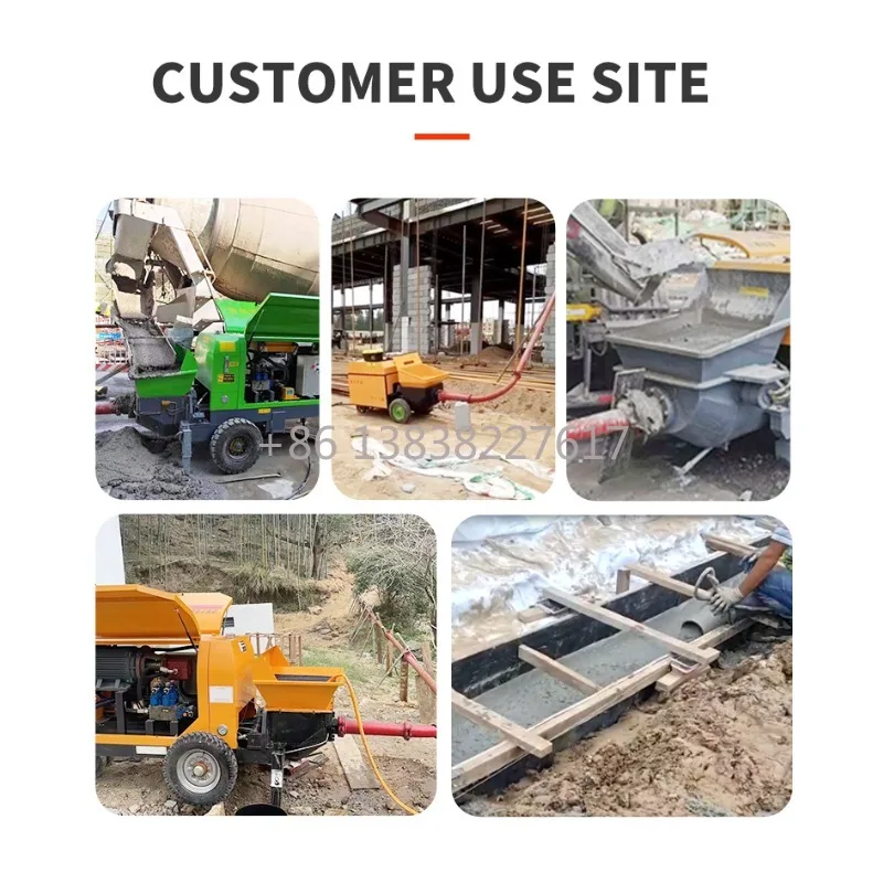 One-button Emergency Stop Safe Efficient Small Concrete Pump Truck Two-in-one Manual Remote Control Mortar Cement Transfer