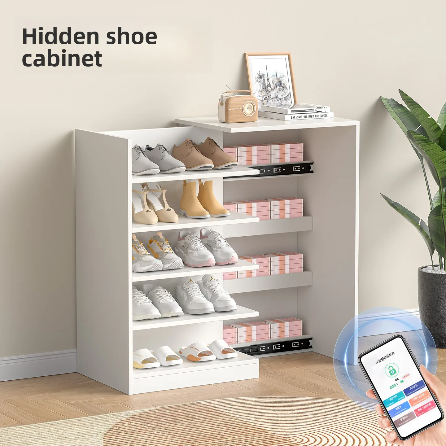 LMM household indoor door layered open hidden storage modern simple deodorization