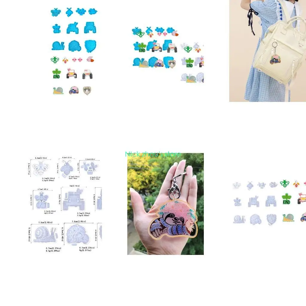 

E15E силиконовая форма для литья из смолы, форма для ключей в форме грузовика в форме пчелы, подвеска для сережек