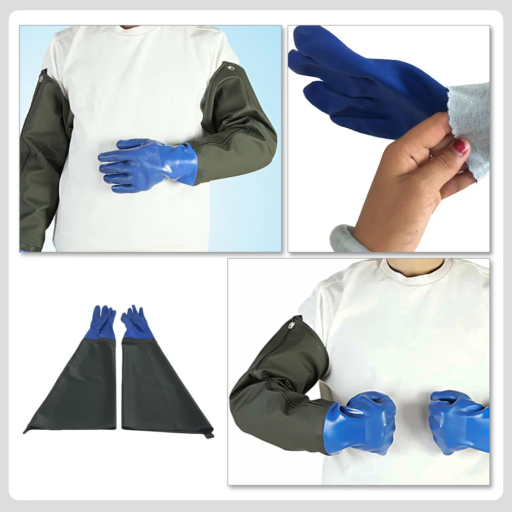 Industrial Gloves Rubber Anti-skid Waterproof Oil Resistance PVC Reusable Catch Fish Heavy Duty Industry Protective
