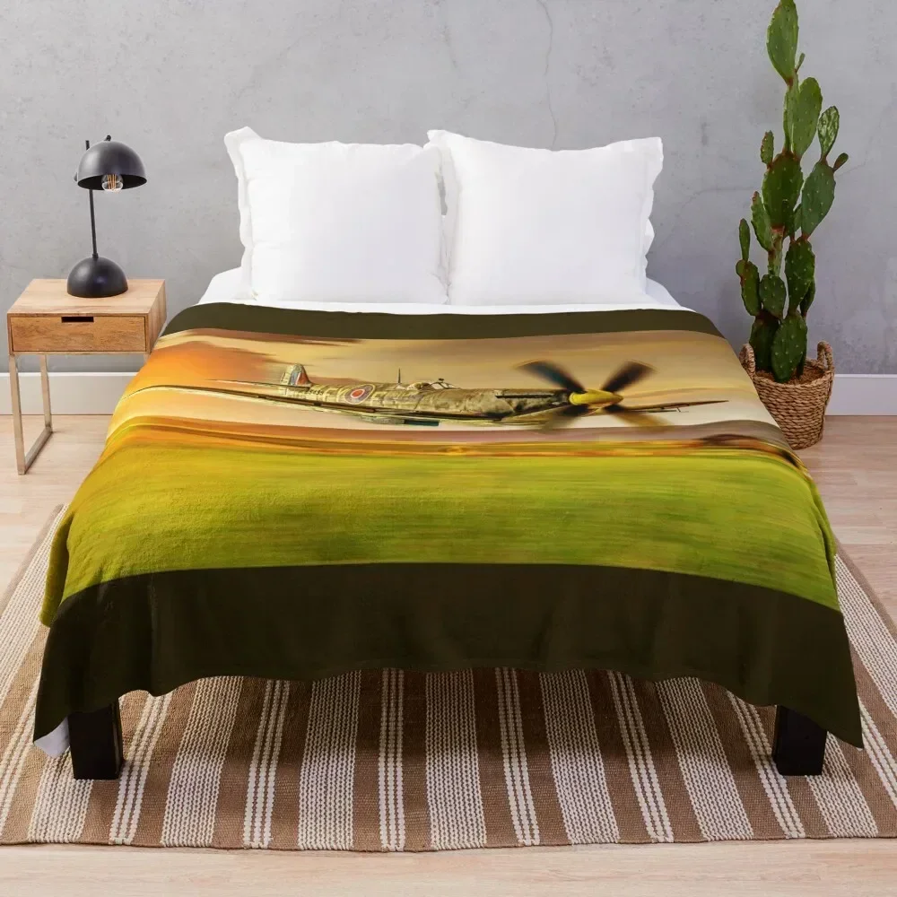 

Spitfire Flying Low 01 Throw Blanket Cozy Microfiber Throw Blanket for Home Bedroom