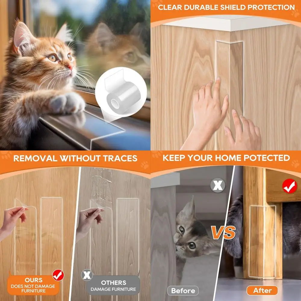 

Door Protector rom Dog Scratching, Window Sill Protector, Clear Sided Shield Protection Barrier Anti Cat, Dog Scratching, Slobbe