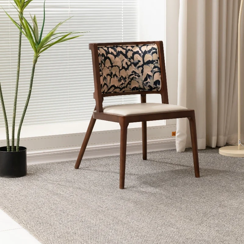 كرسي طعام خشبي بتصميم عصري إسكندنافي من الخشب الصلب كرسي مقهى هيروشيما الياباني من خشب الجوز