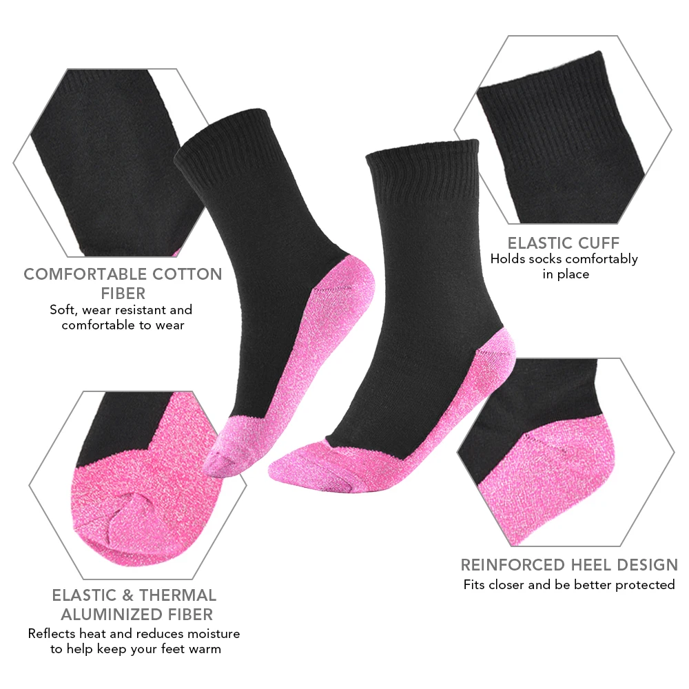 

1 Pair of Socks Aluminized Fiber Warm Socks Women Men Winter Thermal Socks for Skiing Camping Hiking Ice Fishing Skateboarding M