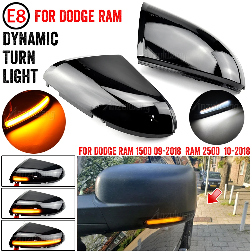 

LED Side Rearview Mirror Dynamic Indicator Blinker Light Rear View Mirror Turn Signal Light For Dodge Ram 1500 2500 2009-2018