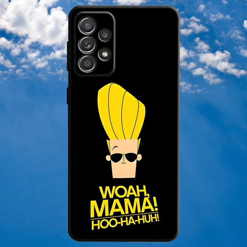 Cartoon J-Johnny Bravo Phone Case For Samsung S21,S22 Ultra,S20,S30 plus,S22 plus,S23,S30 ultra 5G Soft Black Cover