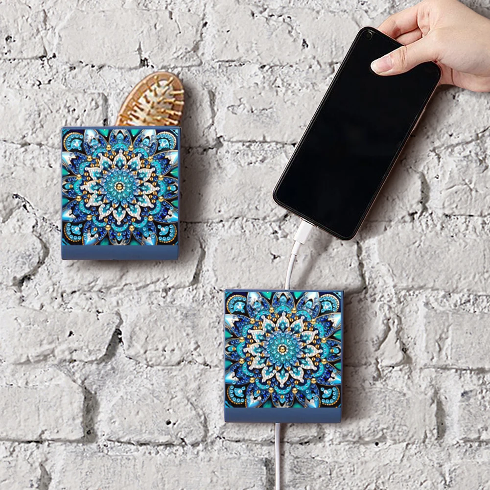 متعددة الوظائف DIY الماس طقم الطلاء حامل الحائط محطة شحن الهاتف التحكم عن بعد حامل شاحن الهاتف