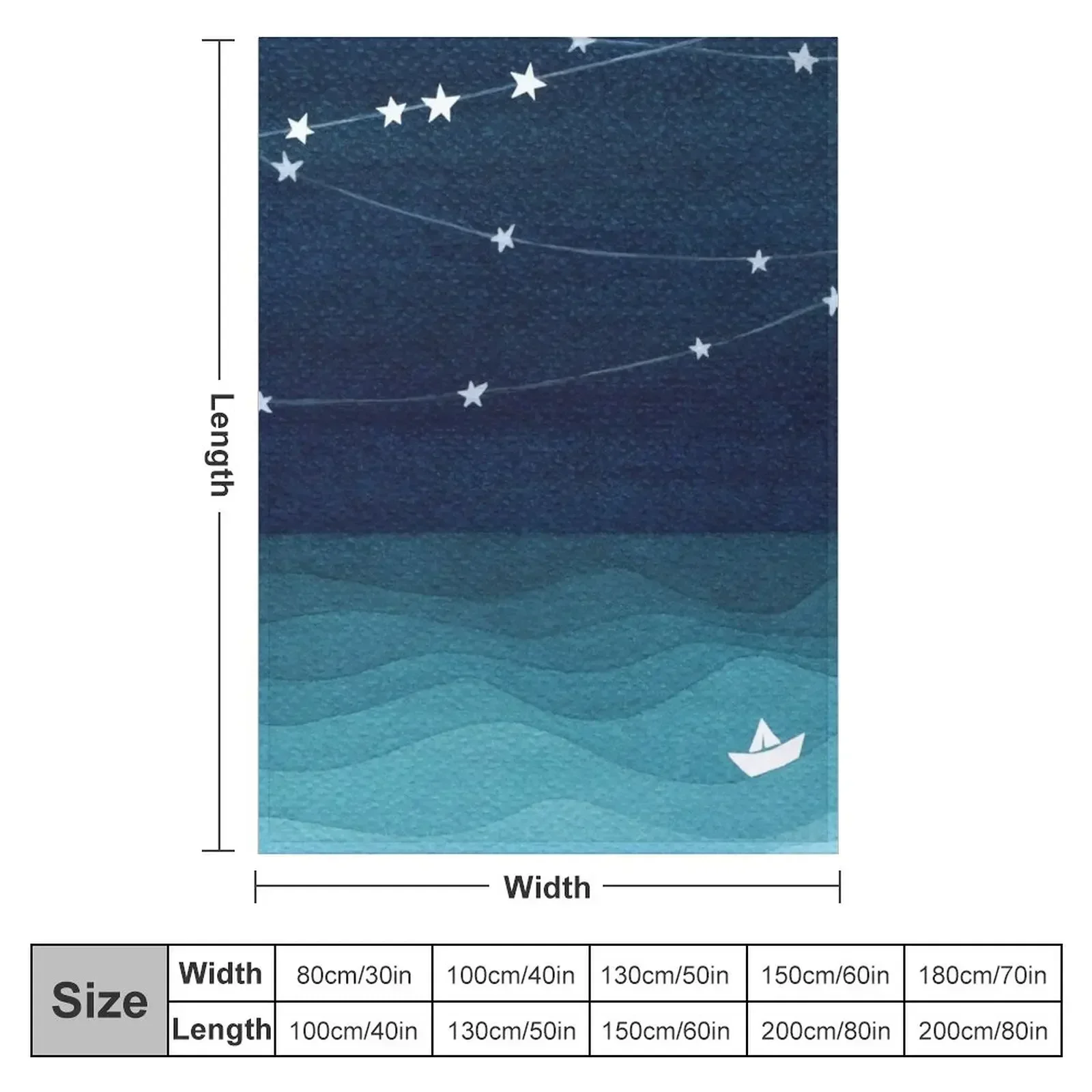 Garland of stars, teal ocean Throw Blanket Bed Fashionable Soft for babies Blankets