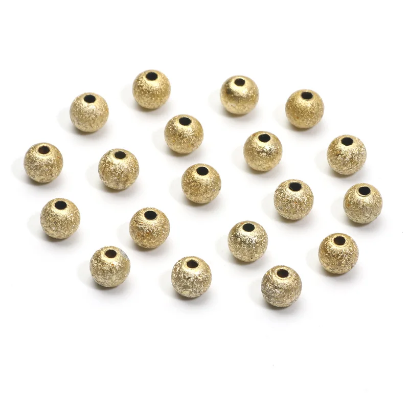 4/6/8/10mm Gold Color Stardust Acrylic Beads Shiny Acrylic Round Balls Spacer Beads For Jewelry Making DIY Handmade Accessories