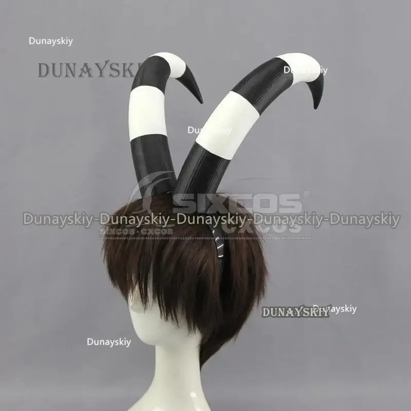 

Anime Helluva Boss Blitzo 22cm Balck White Horns Bend Women Men Halloween Cosplay Propc;6,r'8;p'