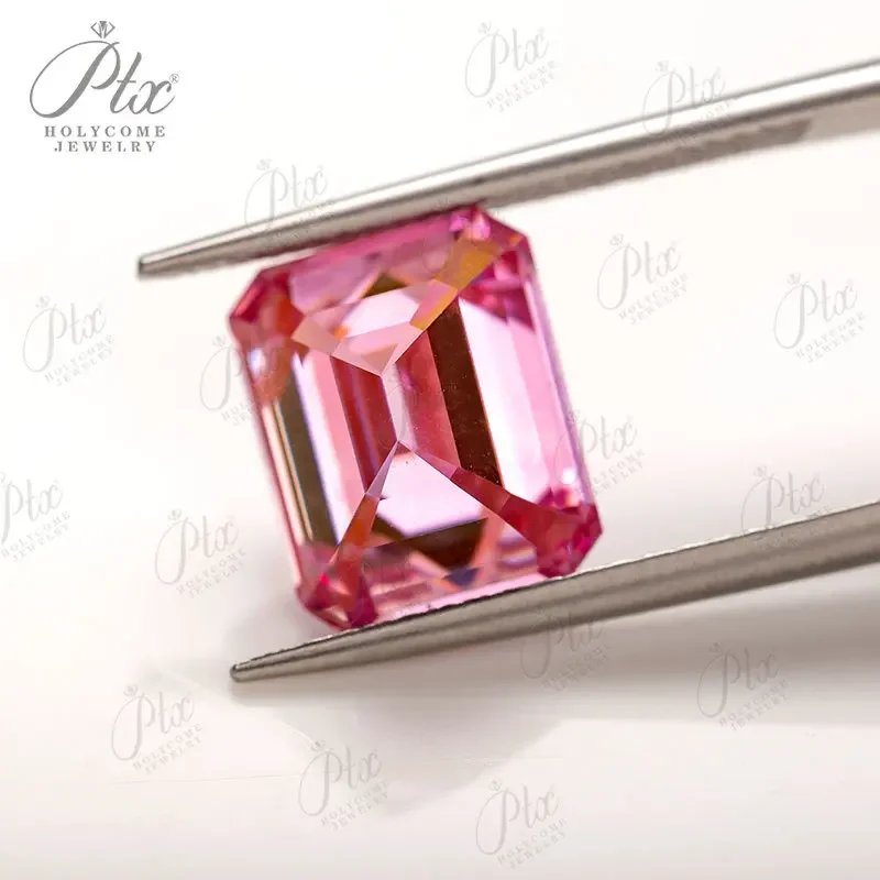 Loose Moissanite 3Excellent Emerald Cut Light Pink VVS1 Lab Created Diamond GRA Certificate Charms Jewelry Rings Earrings Making