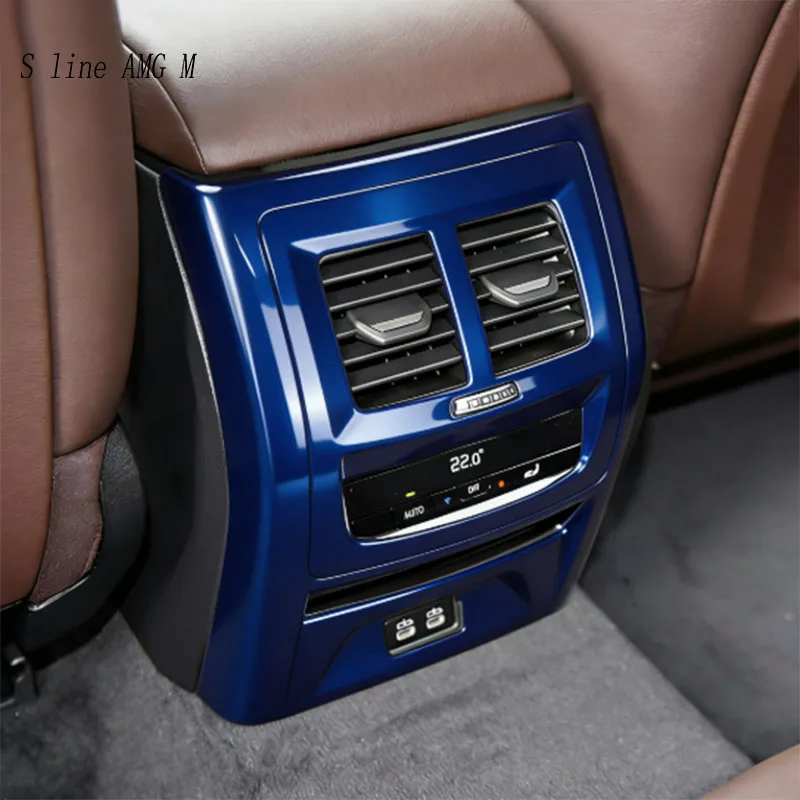 لسيارات BMW X3 G01 G08 2018-2023 منفذ هواء خلفي للسيارة مضاد للركلة وحدة التحكم المركزية مسند الذراع محرك بدء التحذير غطاء خفيف ملصق الكسوة