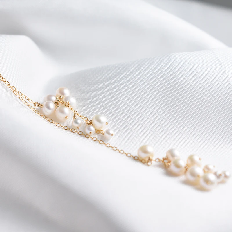Prawdziwe 14K złoto wypełnione Y naszyjnik naturalny naszyjnik z pereł złoty naszyjnik typu Choker Handmade wisiorki Collier Femme Kolye Collares biżuteria Boho — zdjęcie 5