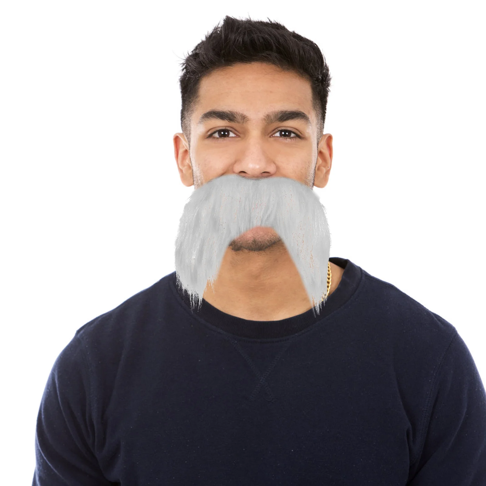 Accesorios de disfraz de abuelo y bigote autoadhesivo, barba de Papá Noel realista, accesorio de vestir para fiesta de Halloween, barba de anciano, 5 uds.