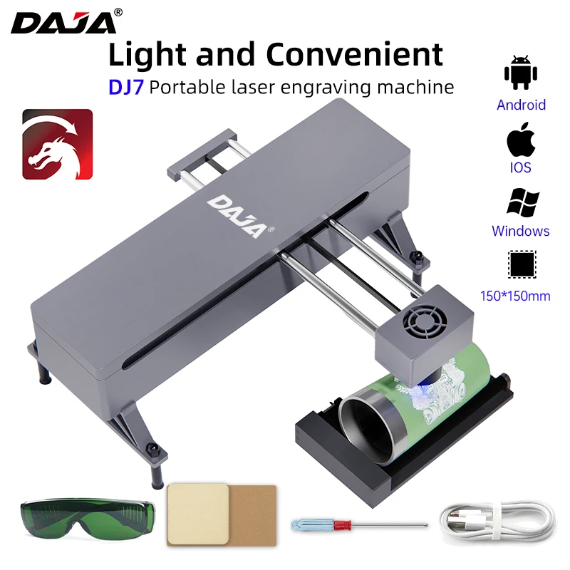 Daja Dj7 Laser Engraver Machine Portable Diy Cnc Engraving Machine Logo Maker 5w For Wood Working Metal Leather Bamboo Paper