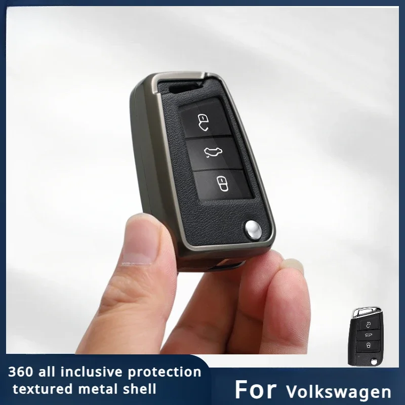 

Zinc alloy car keycase complete Fob Volkswagen Golf 7 MK7 Tiguan MK2 SEAT Ateca Leon FR 2 Ibiza suitable for Skoda Octavia