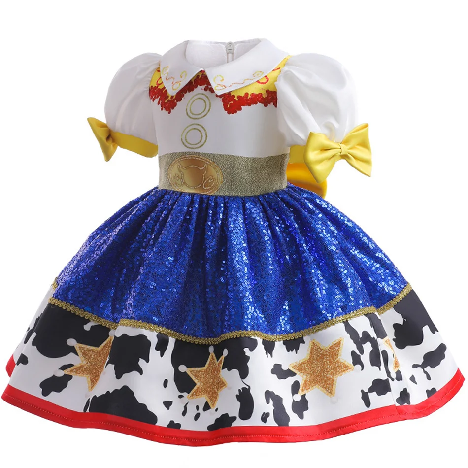 Jessie Cosplay Princess Dress Children Cartoon Toy Role Play Stage Performance Clothes Girls Birthday Theme Party Charm Costume