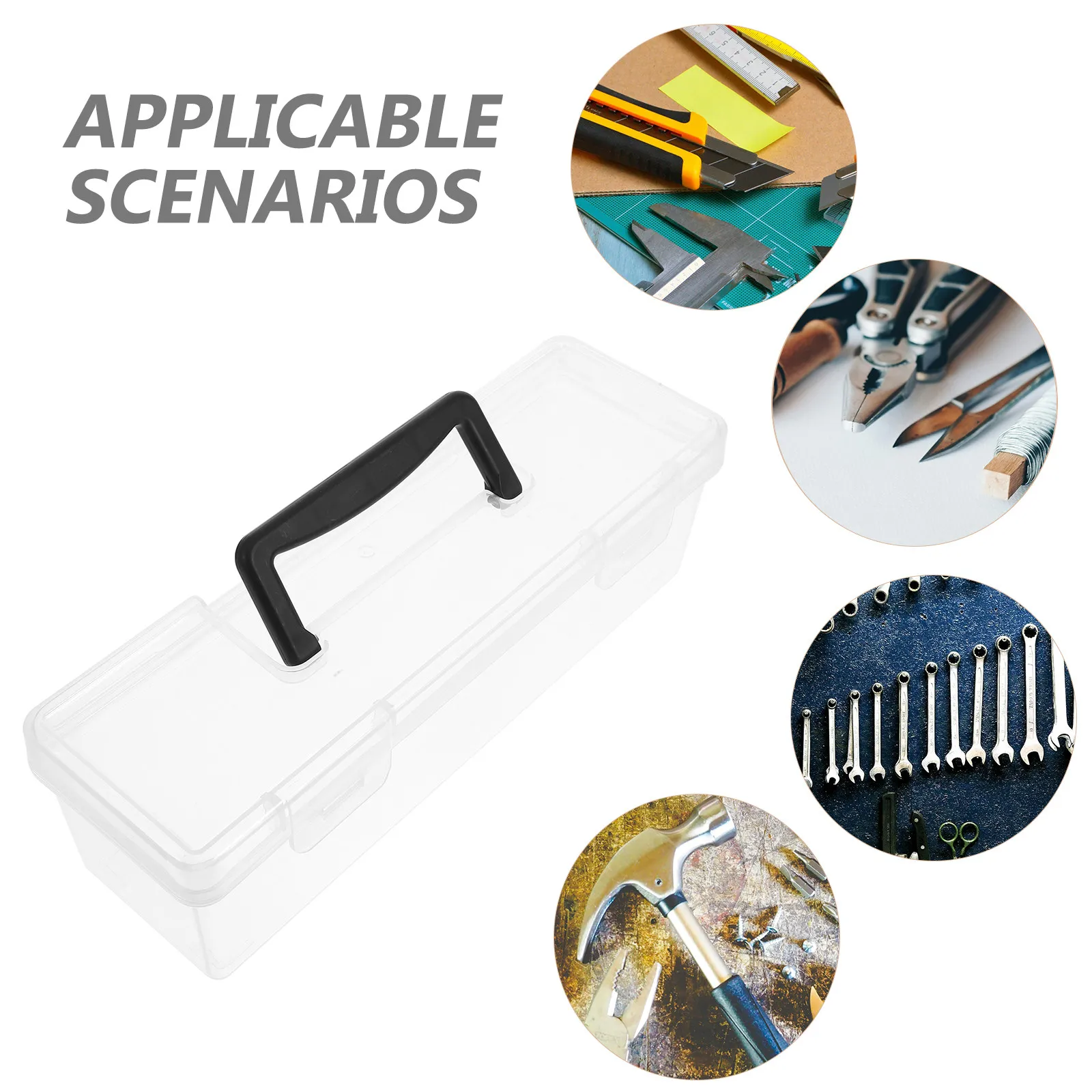 Small Parts Organizer Case Transparent Portable Tool Box for Nuts Bolts Screws Fasteners Hardware Storage 30x9.7x8.6cm Large