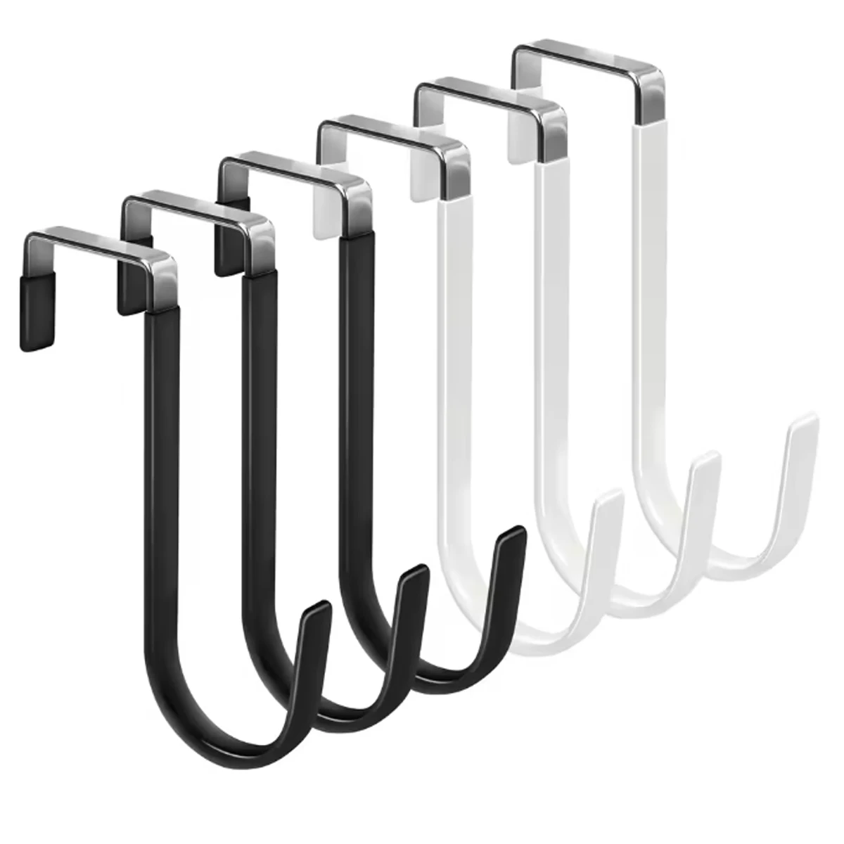 Tür-Aufhänger-Haken mit Gummi-Organizer-Haken für Wohnzimmer, Badezimmer, Schlafzimmer, Küche zum Aufhängen von Kleidung, Handtüchern, Hüten, Mänteln
