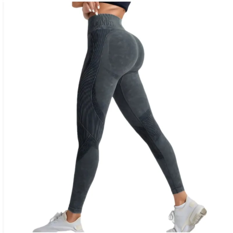 

Seamless yoga pants for women, quick drying, hip lifting, tight fitting, letter sports and fitness pants