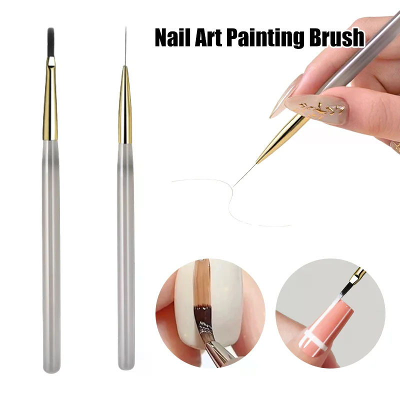 Nail Art DIY Painting Brush Acrylic Lines Pen Stripes Grid Flower Butterfly Drawing Watercolor Brushes Uv Gel Design Manicure