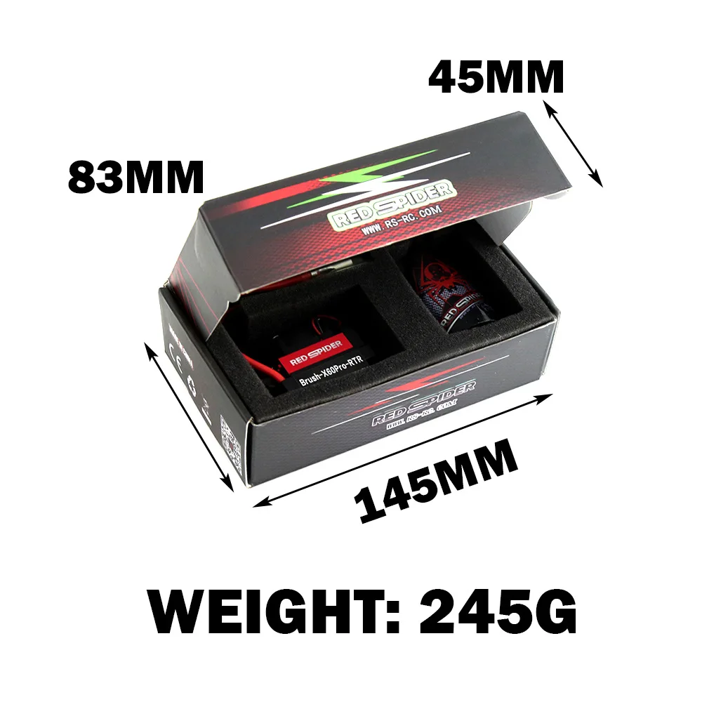 Kit de energia escovada para carro modelo 1/10, motor de escova HSP 540A 23T e regulador eletrônico 60A ESC Combo ESC modo duplo BEC 2A/6V