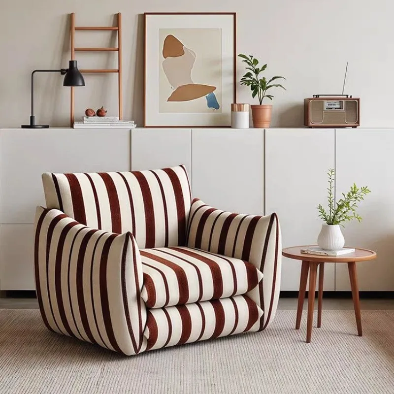 

French vintage single sofa large and small apartment living room lazy sofa