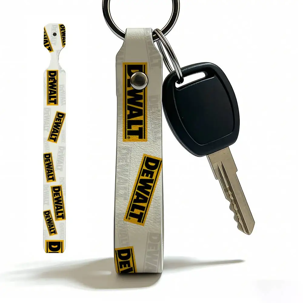 For Dewalt High Quality PU Leather Moto Keychain Vintage Style Key Pendant For Scooter Motocross