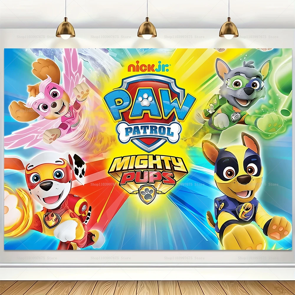 Skye Everest Paw Patrol Backdrops Girl Kids Birthday Party Decor Photography Background Baby Shower Banner Poster Photo Studio