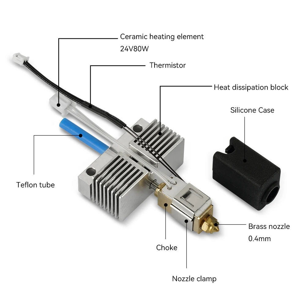 20v 80w Hotend For ELEGOO Neptune 4 Plus/4 Max Cartridge Heater 320 ℃ 3D Printer Parts nozzle for elegoo Neptune 4 max