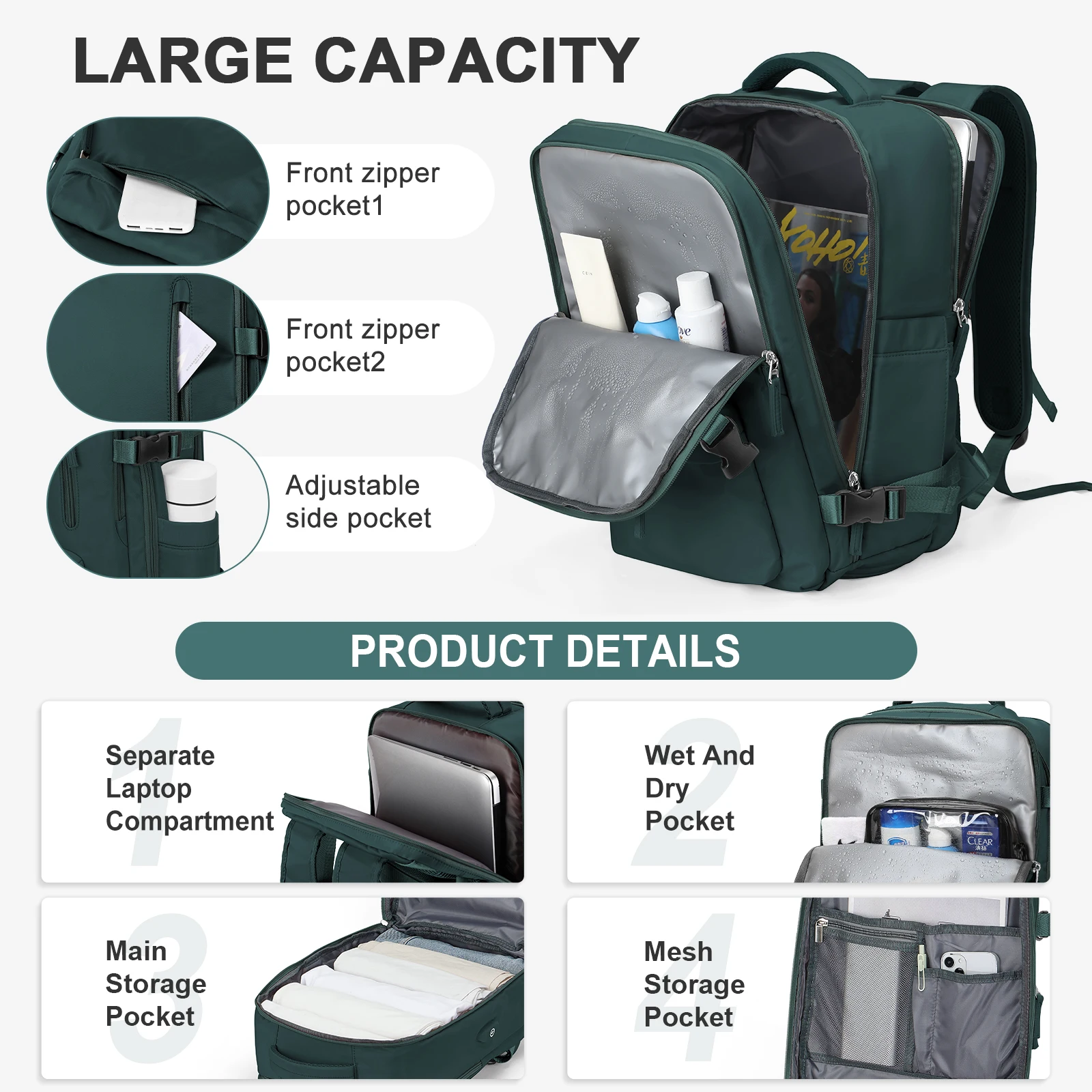 حقائب ظهر للرجال mochila viaje حقيبة السفر متعددة الوظائف حقيبة كمبيوتر محمول للنساء كلية USB حمل على كيس أمتعة مقاوم للماء