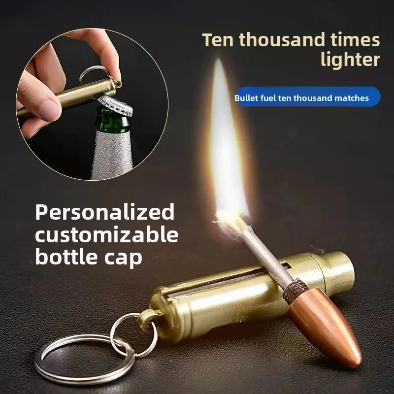 

Portable Metal Keychain Vintage Windproof Lighter for Outdoor Camping Emergency Survival Ignition Tool gadgets for men