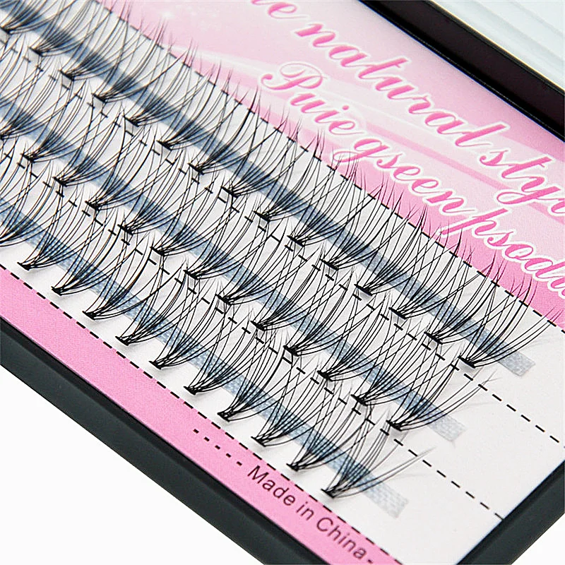 10D Mink Grafting Lashes 1 Box/60 Bundles Russia Natural C Curl False Eyelashes Individual Cluster Eyelash Makeup Wholesale