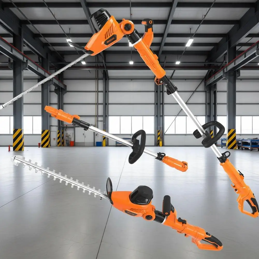 

2 in 1 Electric Pole Hedge Trimmer, Power Hedge Trimmer with 20 inch Dual-Action Laser Cut & Adjustable Cutting , 4.8Amp, 600W,